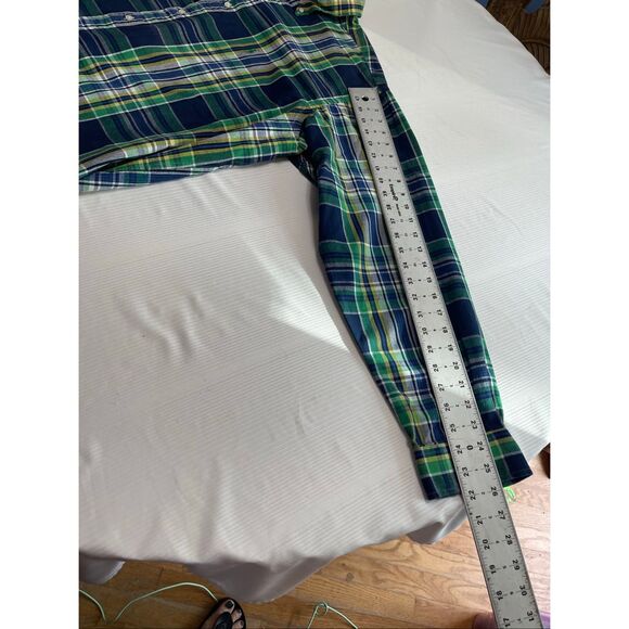 Ralph Lauren Blaire Men’s Vintage Navy Blue Green Plaid Button Down Shirt Sz XXL - Picture 4 of 7